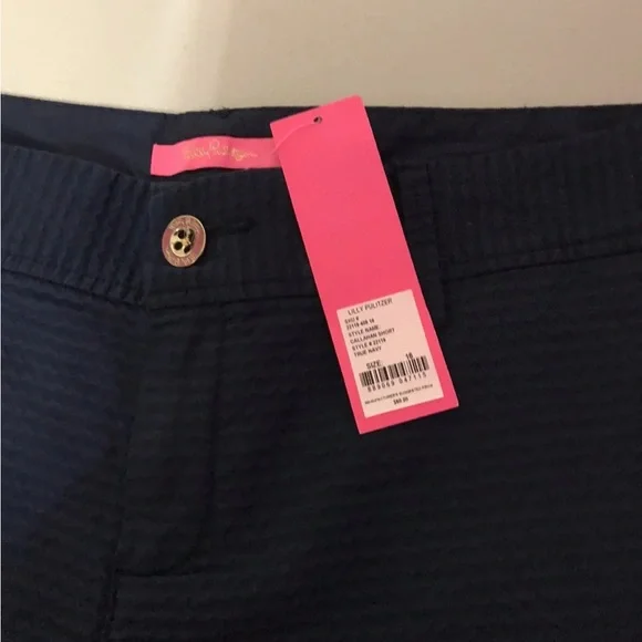 Lilly Pulitzer NWT 5" Callahan Jacquard Shorts True Navy Size 0 Style #22119 - Picture 2 of 7
